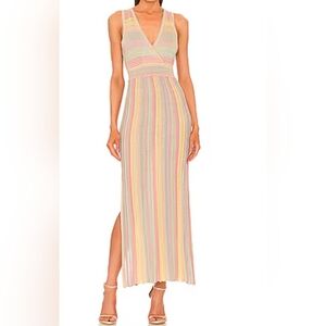 LOVESHACKFANCY Mylene Dress in Pastel Sunrise, Size XL